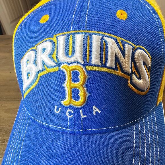 Vtg UCLA Bruins Strapback Hat Cap Blue Yellow Wool 90s College Preppy California - Picture 2 of 9